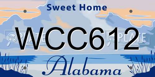 WCC612 Alabama License Plate