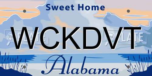 WCKDVT Alabama License Plate