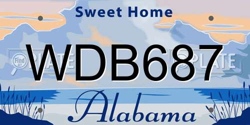 WDB687 Alabama License Plate