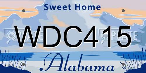 WDC415 Alabama License Plate