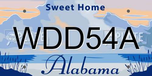 WDD54A Alabama License Plate