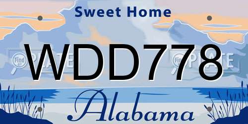 WDD778 Alabama License Plate