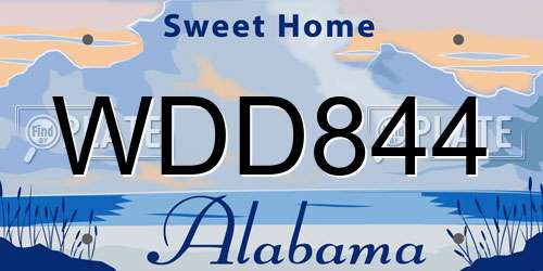 WDD844 Alabama License Plate