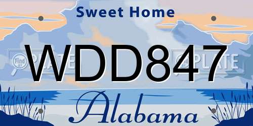 WDD847 Alabama License Plate