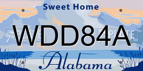 WDD84A Alabama License Plate