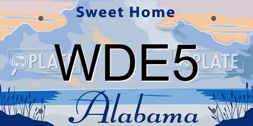 WDE5 Alabama License Plate