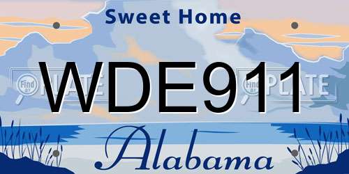 WDE911 Alabama License Plate