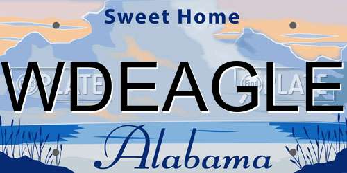 WDEAGLE Alabama License Plate