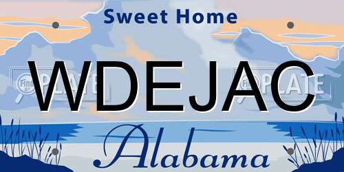 WDEJAC Alabama License Plate