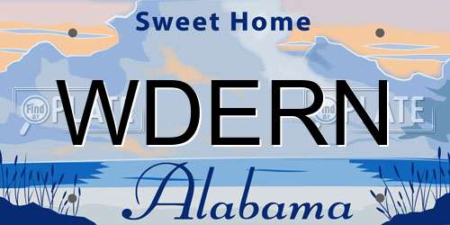 WDERN Alabama License Plate