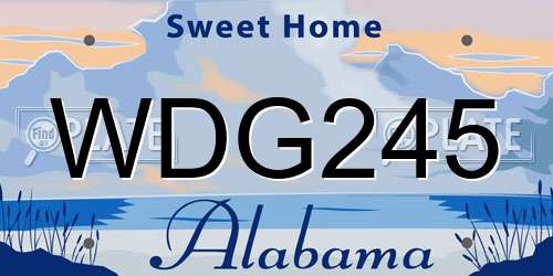 WDG245 Alabama License Plate