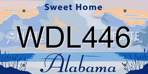 WDL446 Alabama License Plate