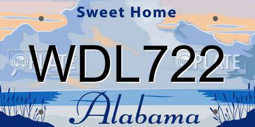 WDL722 Alabama License Plate