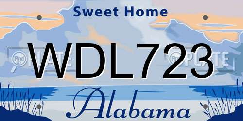 WDL723 Alabama License Plate
