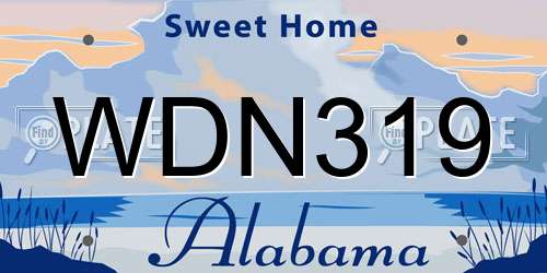 WDN319 Alabama License Plate