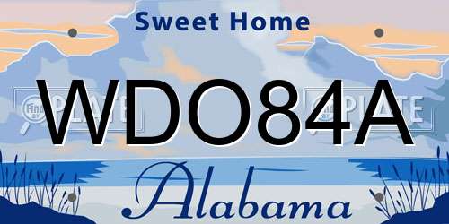 WDO84A Alabama License Plate