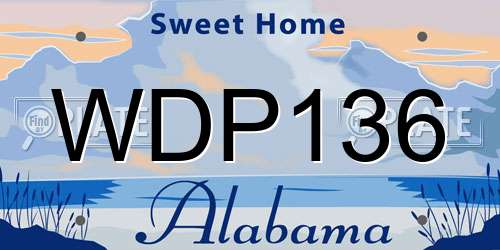 WDP136 Alabama License Plate