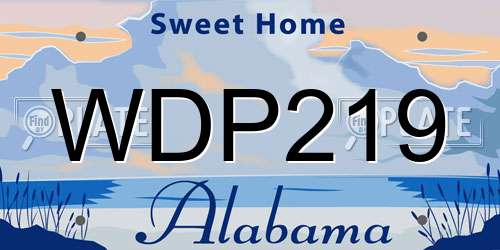 WDP219 Alabama License Plate