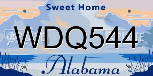 WDQ544 Alabama License Plate