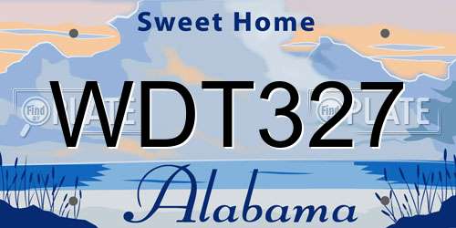 WDT327 Alabama License Plate