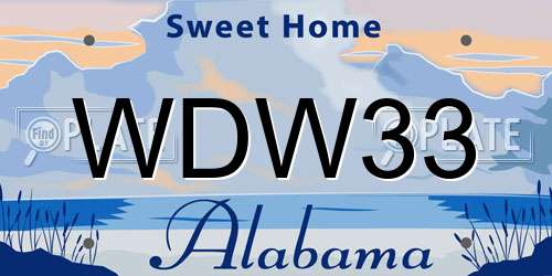 WDW33 Alabama License Plate