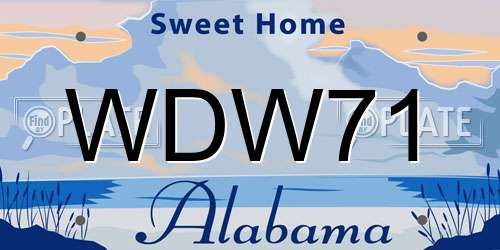 WDW71 Alabama License Plate