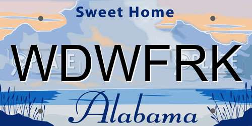 WDWFRK Alabama License Plate