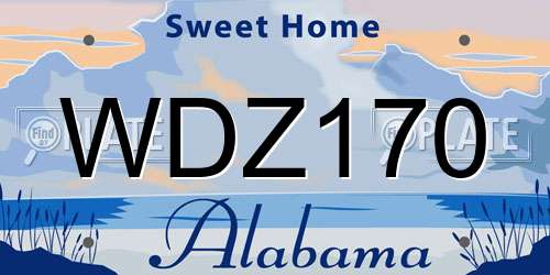 WDZ170 Alabama License Plate