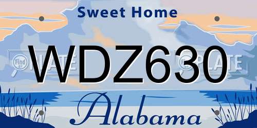 WDZ630 Alabama License Plate