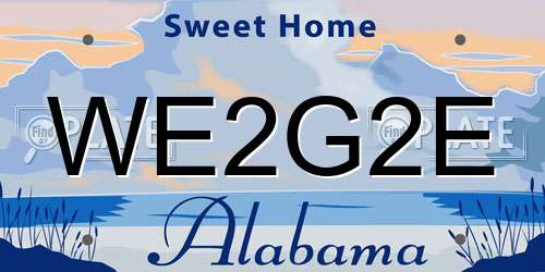 WE2G2E Alabama License Plate