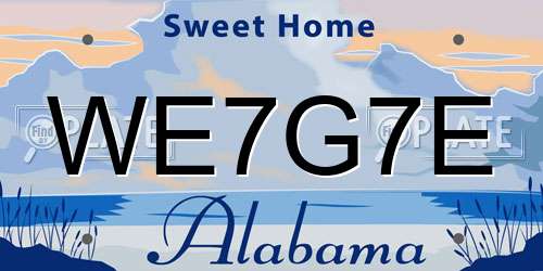 WE7G7E Alabama License Plate