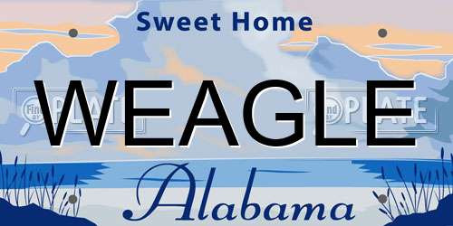 WEAGLE Alabama License Plate