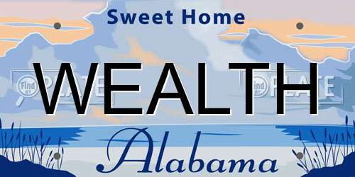 WEALTH Alabama License Plate