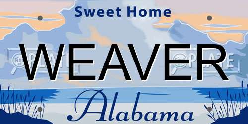 WEAVER Alabama License Plate