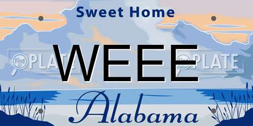 WEEE Alabama License Plate
