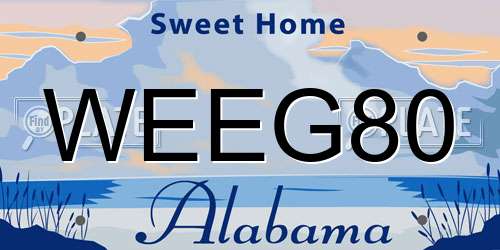 WEEG80 Alabama License Plate