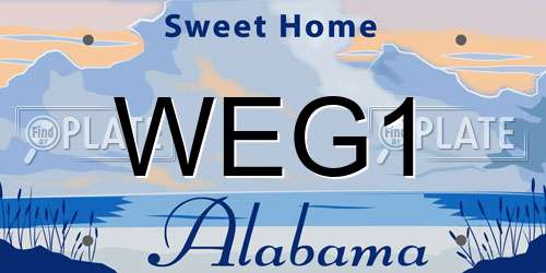WEG1 Alabama License Plate