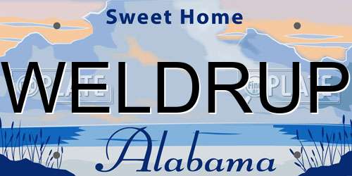 WELDRUP Alabama License Plate