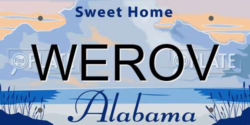 WEROV Alabama License Plate