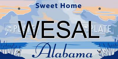 WESAL Alabama License Plate