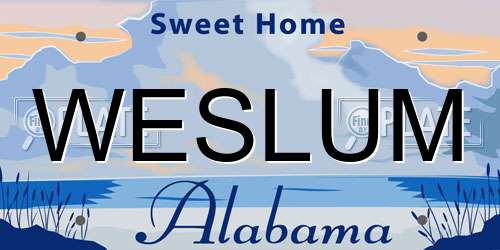 WESLUM Alabama License Plate