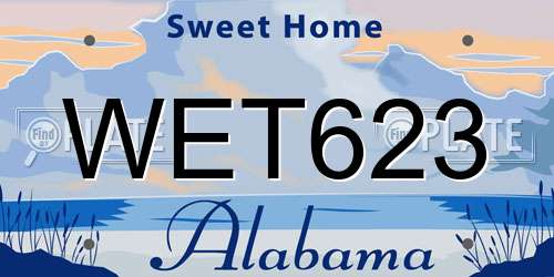 WET623 Alabama License Plate