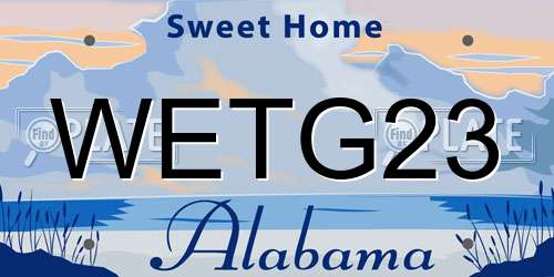 WETG23 Alabama License Plate