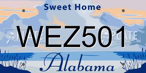 WEZ501 Alabama License Plate