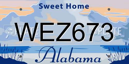 WEZ673 Alabama License Plate