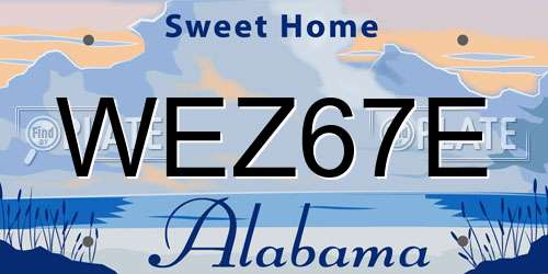 WEZ67E Alabama License Plate