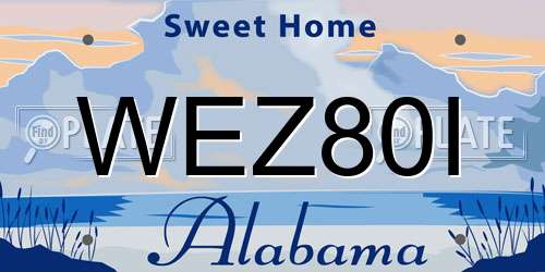 WEZ80I Alabama License Plate