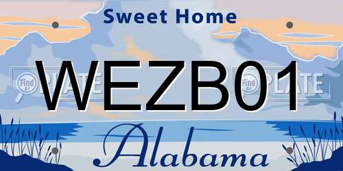 WEZB01 Alabama License Plate