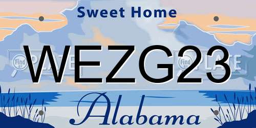 WEZG23 Alabama License Plate