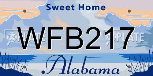 WFB217 Alabama License Plate